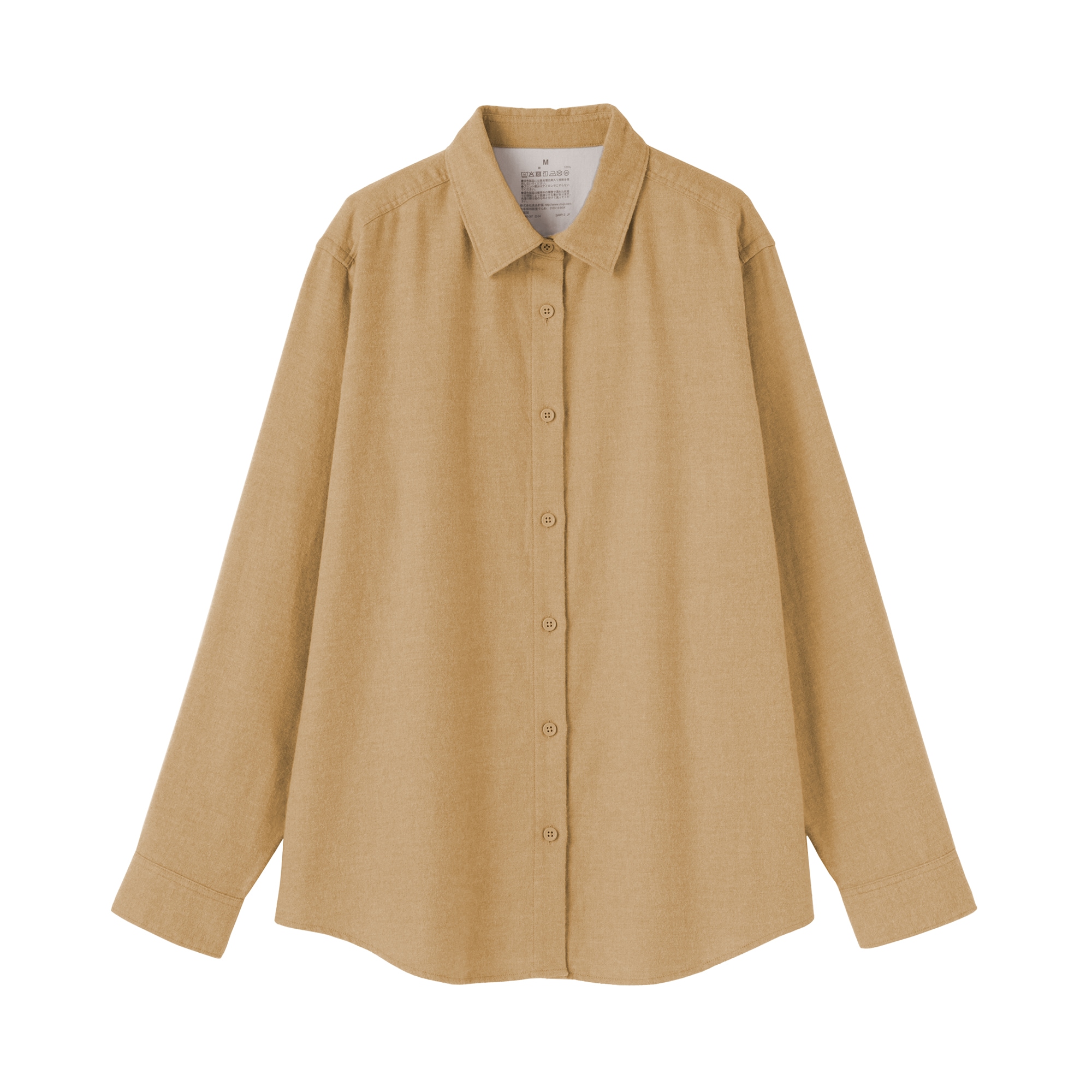 婦人　両面起毛フランネルレギュラーカラー長袖シャツ