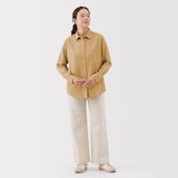 婦人　両面起毛フランネルレギュラーカラー長袖シャツ