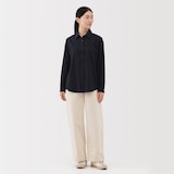 婦人　両面起毛フランネルレギュラーカラー長袖シャツ