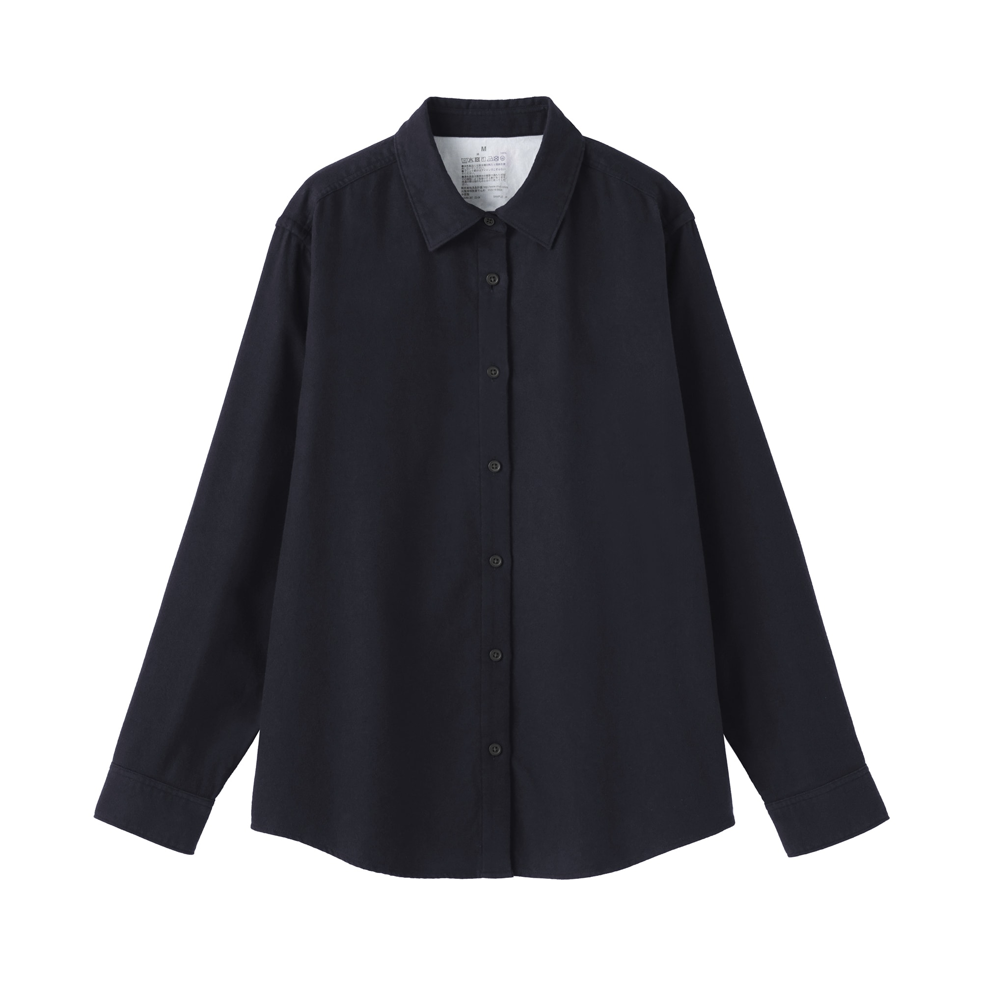 婦人　両面起毛フランネルレギュラーカラー長袖シャツ