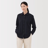 婦人　両面起毛フランネルレギュラーカラー長袖シャツ