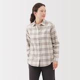 婦人　両面起毛フランネルレギュラーカラー長袖シャツ