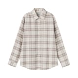 婦人　両面起毛フランネルレギュラーカラー長袖シャツ