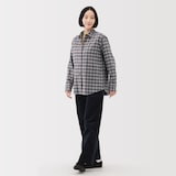 婦人　両面起毛フランネルレギュラーカラー長袖シャツ