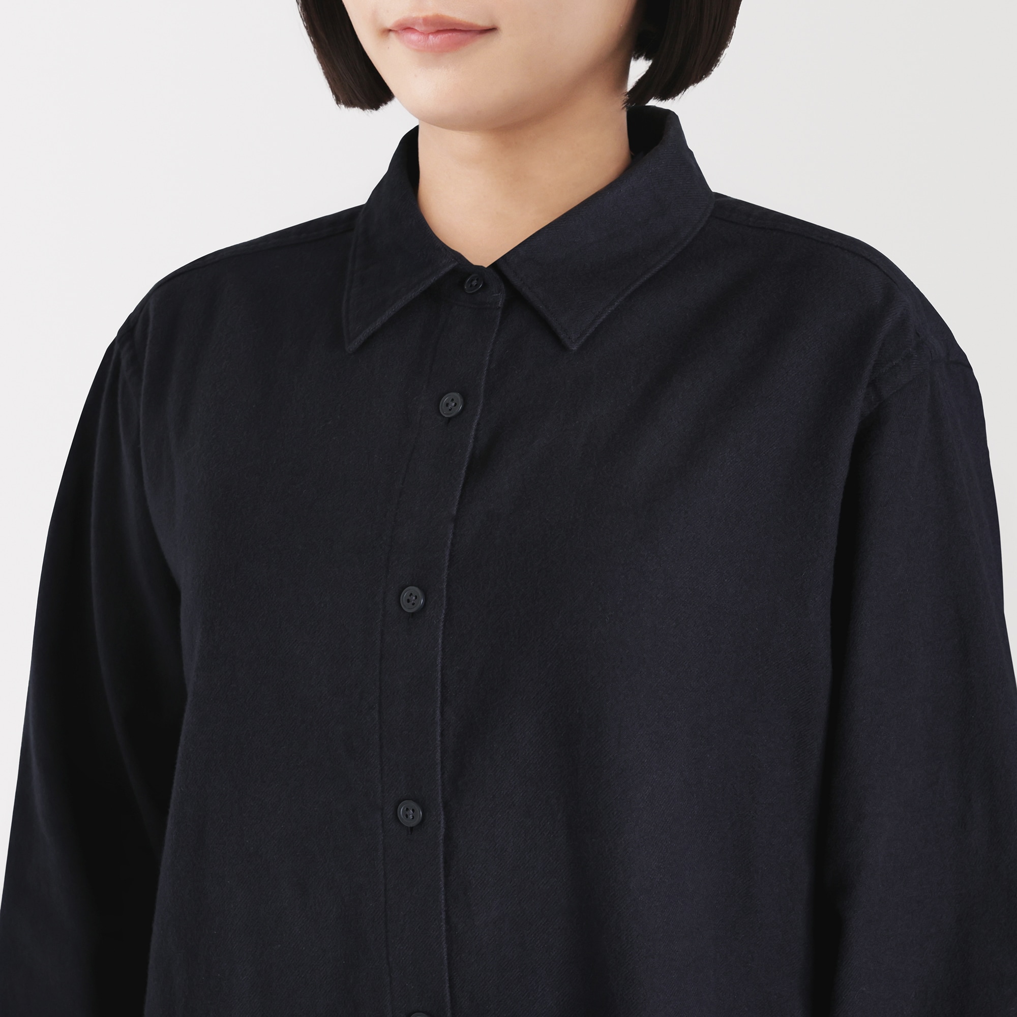 婦人 両面起毛フランネルレギュラーカラー長袖シャツ | 無印良品