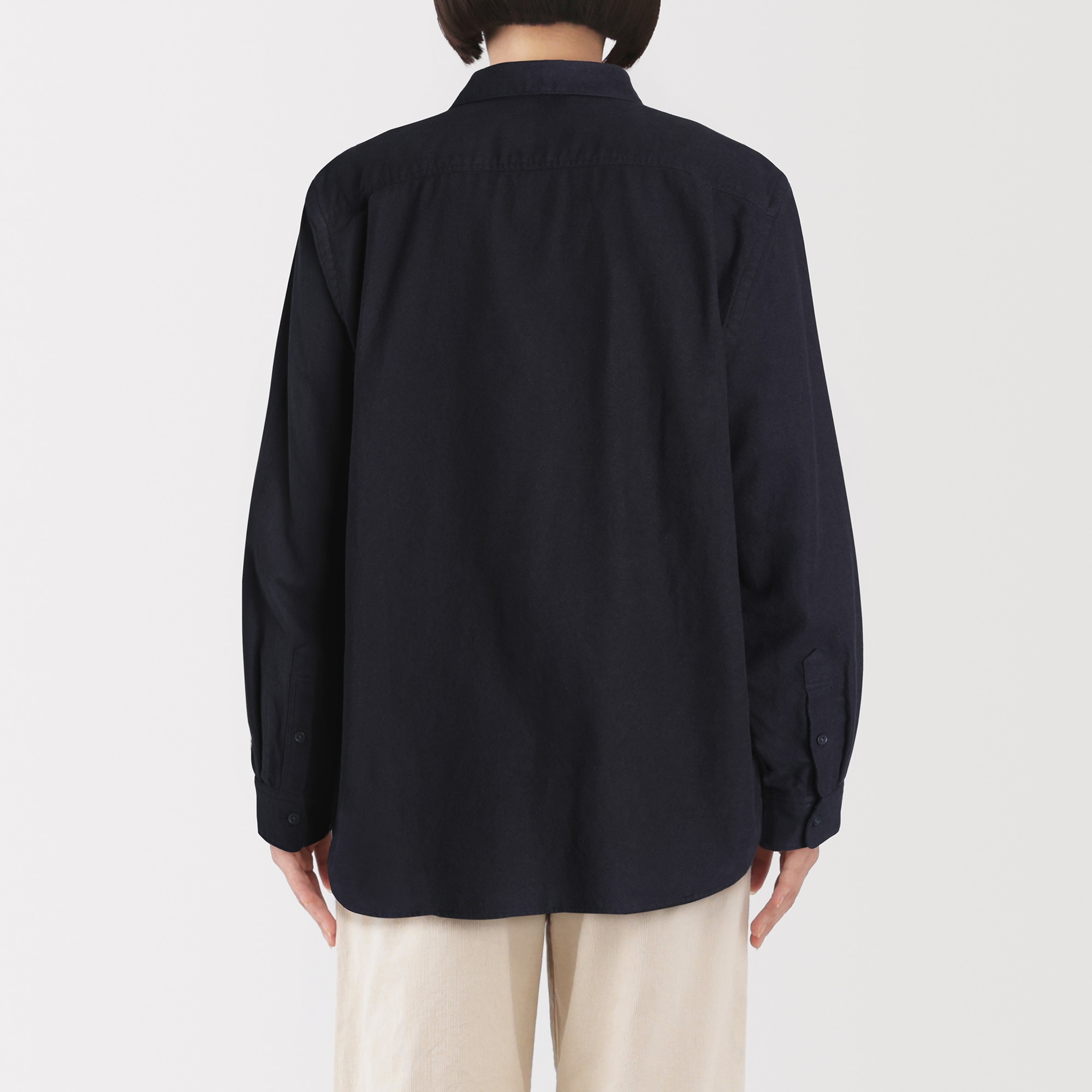 婦人 両面起毛フランネルレギュラーカラー長袖シャツ | 無印良品