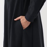 婦人　両面起毛フランネルスタンドカラー長袖ワンピース