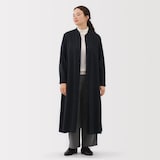 婦人　両面起毛フランネルスタンドカラー長袖ワンピース