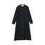 婦人　両面起毛フランネルスタンドカラー長袖ワンピース