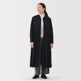 婦人　両面起毛フランネルスタンドカラー長袖ワンピース