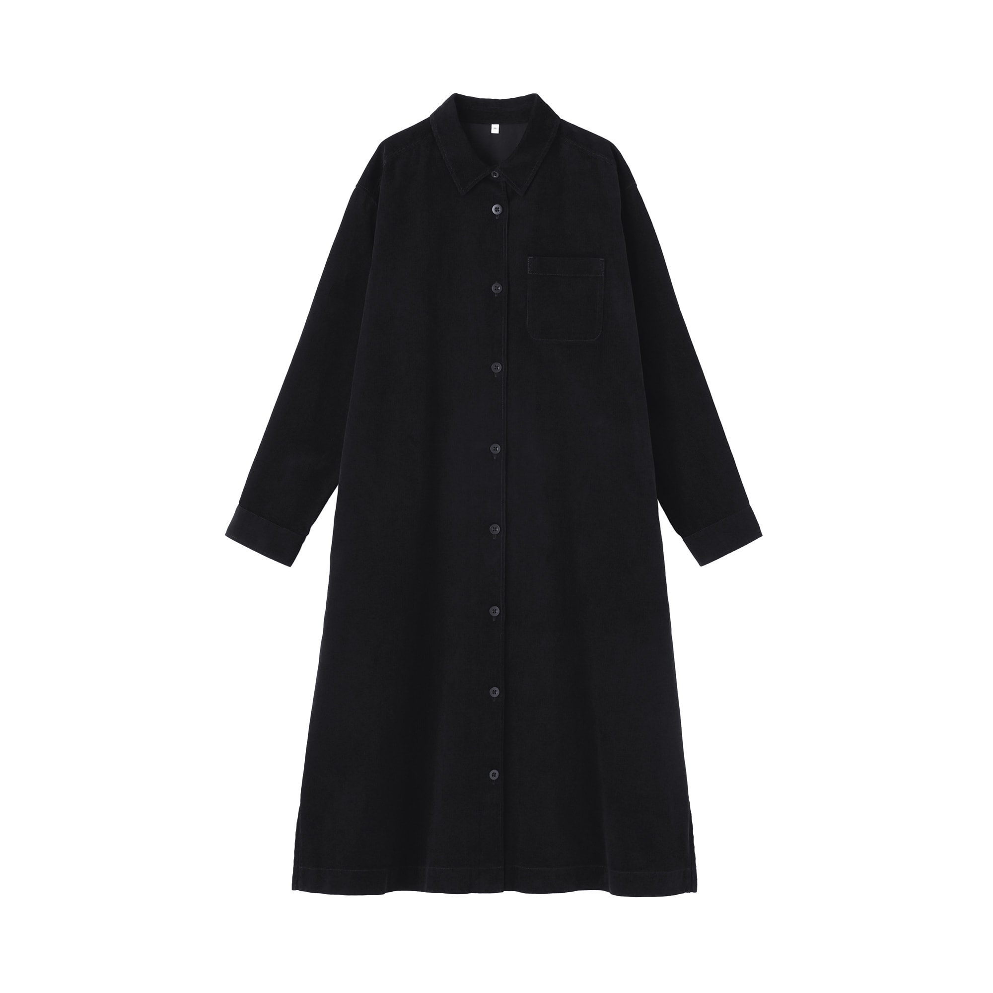 婦人　木の実から作ったカポック混コーデュロイ長袖ワンピース