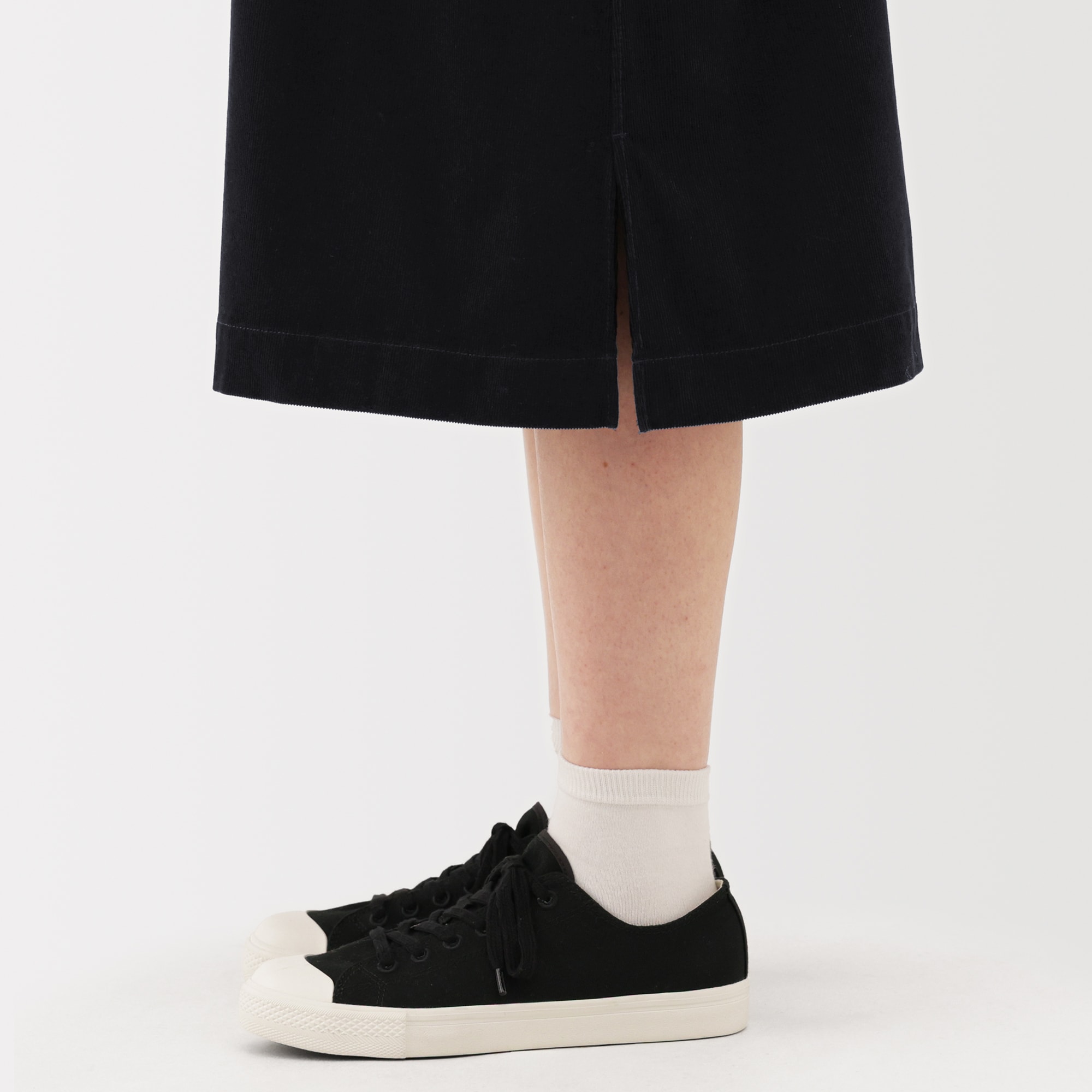 婦人　木の実から作ったカポック混コーデュロイ長袖ワンピース