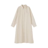 婦人　木の実から作ったカポック混コーデュロイ長袖ワンピース