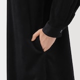 婦人　木の実から作ったカポック混コーデュロイ長袖ワンピース