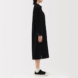 婦人　木の実から作ったカポック混コーデュロイ長袖ワンピース
