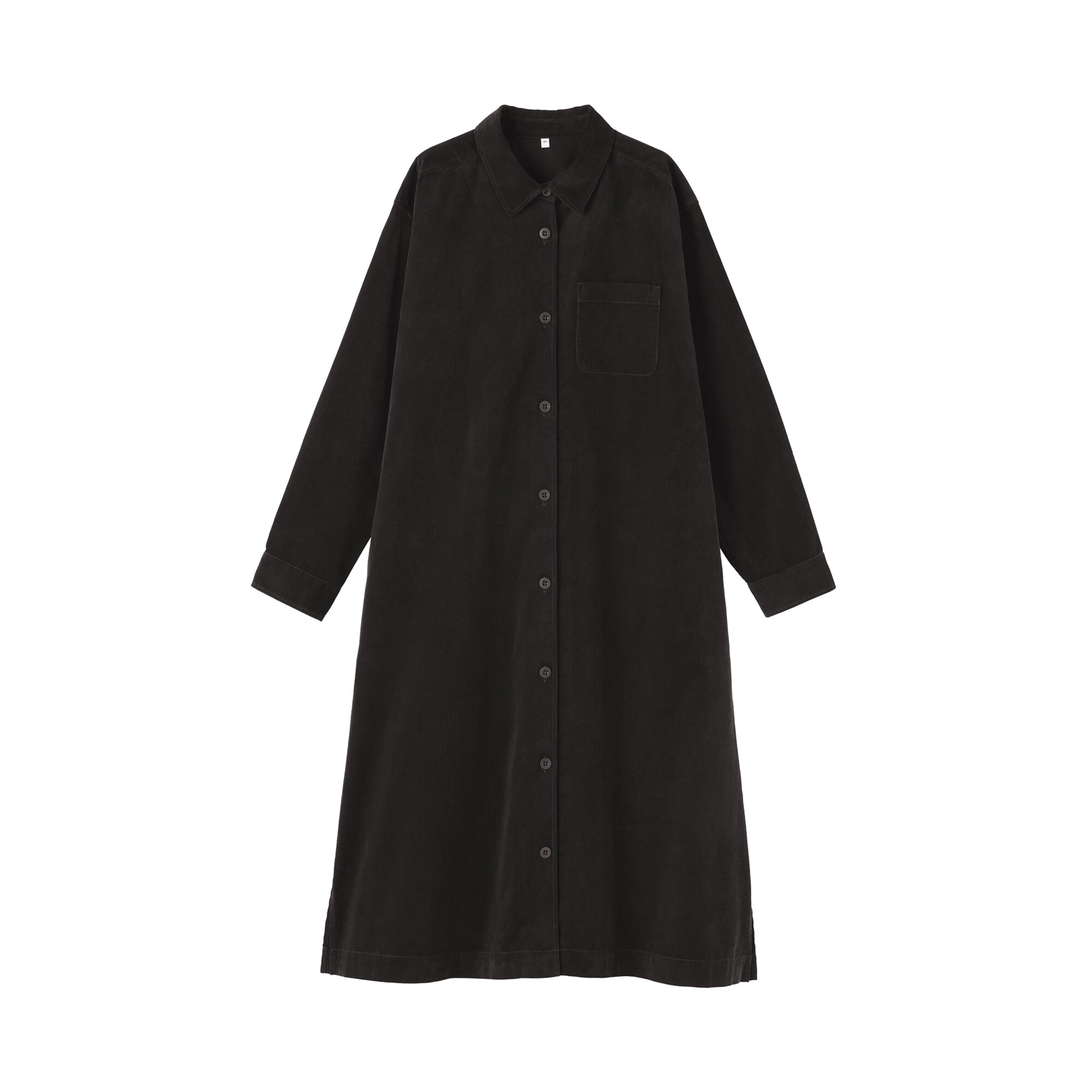 婦人　木の実から作ったカポック混コーデュロイ長袖ワンピース