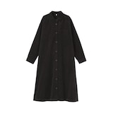 婦人　木の実から作ったカポック混コーデュロイ長袖ワンピース