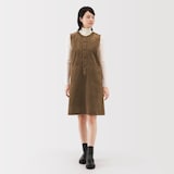 婦人　木の実から作ったカポック混コーデュロイジャンパースカート