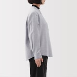 婦人　両面起毛フランネルスタンドカラー長袖ブラウス