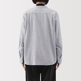 婦人　両面起毛フランネルスタンドカラー長袖ブラウス