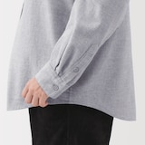 婦人　両面起毛フランネルスタンドカラー長袖ブラウス