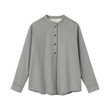 婦人　両面起毛フランネルスタンドカラー長袖ブラウス