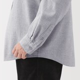 婦人　両面起毛フランネルスタンドカラー長袖ブラウス