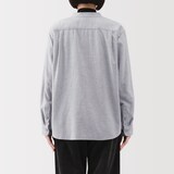 婦人　両面起毛フランネルスタンドカラー長袖ブラウス