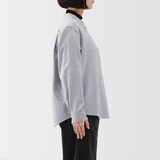 婦人　両面起毛フランネルスタンドカラー長袖ブラウス