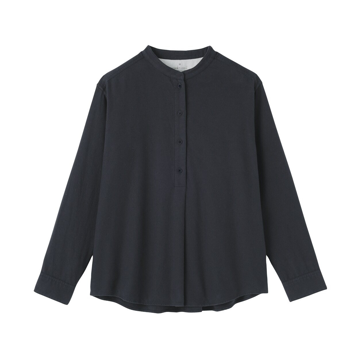 婦人　両面起毛フランネルスタンドカラー長袖ブラウス