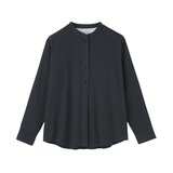 婦人　両面起毛フランネルスタンドカラー長袖ブラウス