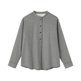 婦人　両面起毛フランネルスタンドカラー長袖ブラウス