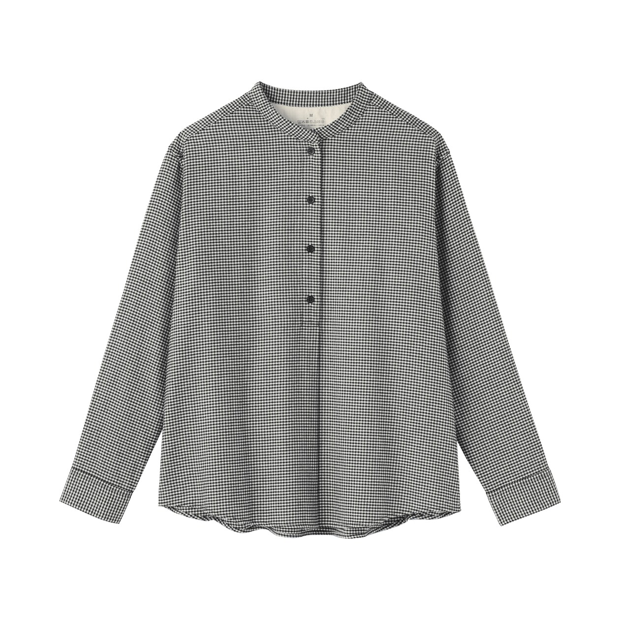 婦人　両面起毛フランネルスタンドカラー長袖ブラウス