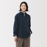 紳士　両面起毛フランネル長袖シャツ