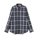 紳士　両面起毛フランネル長袖シャツ