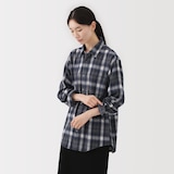 紳士　両面起毛フランネル長袖シャツ