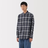 紳士　両面起毛フランネル長袖シャツ