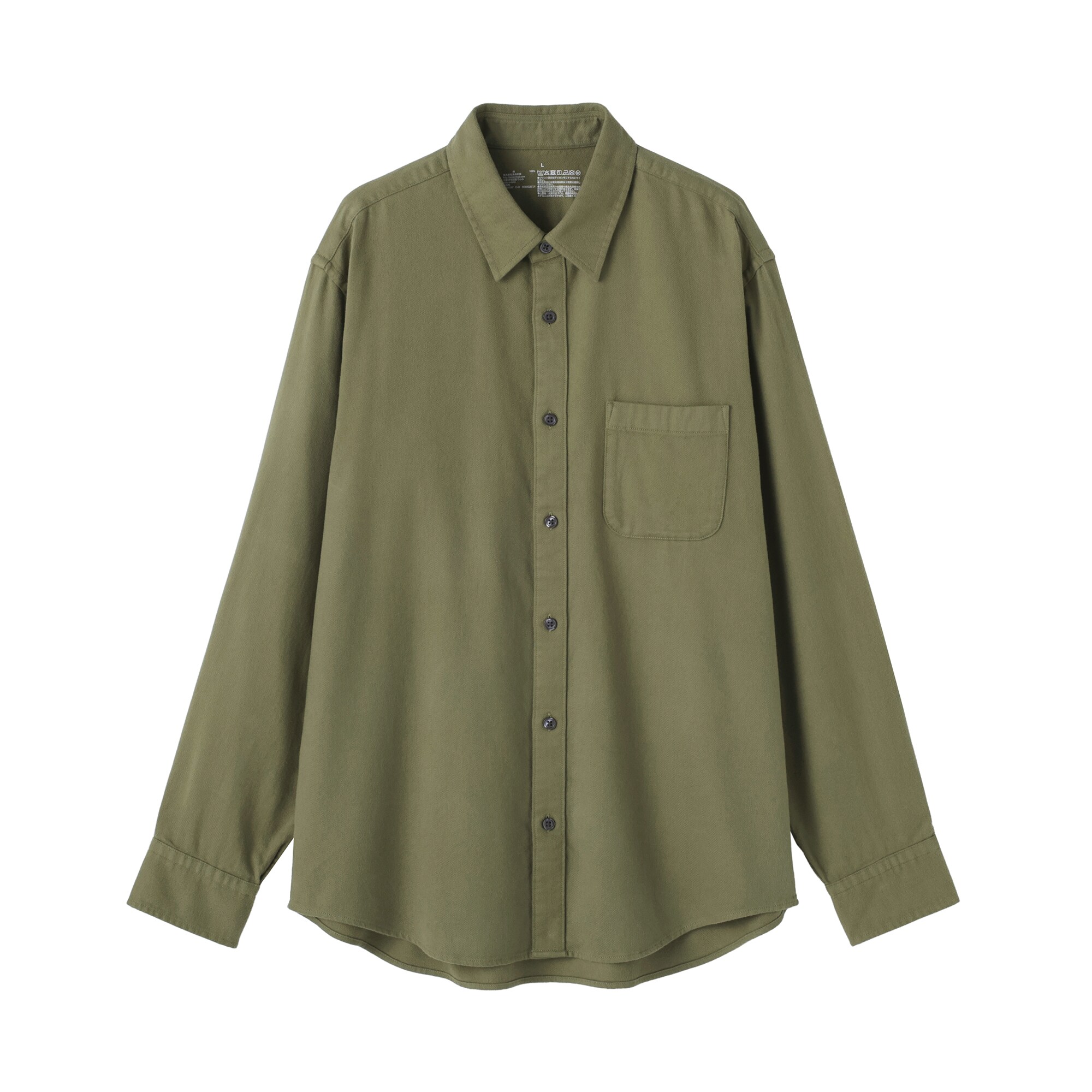 紳士　両面起毛フランネル長袖シャツ