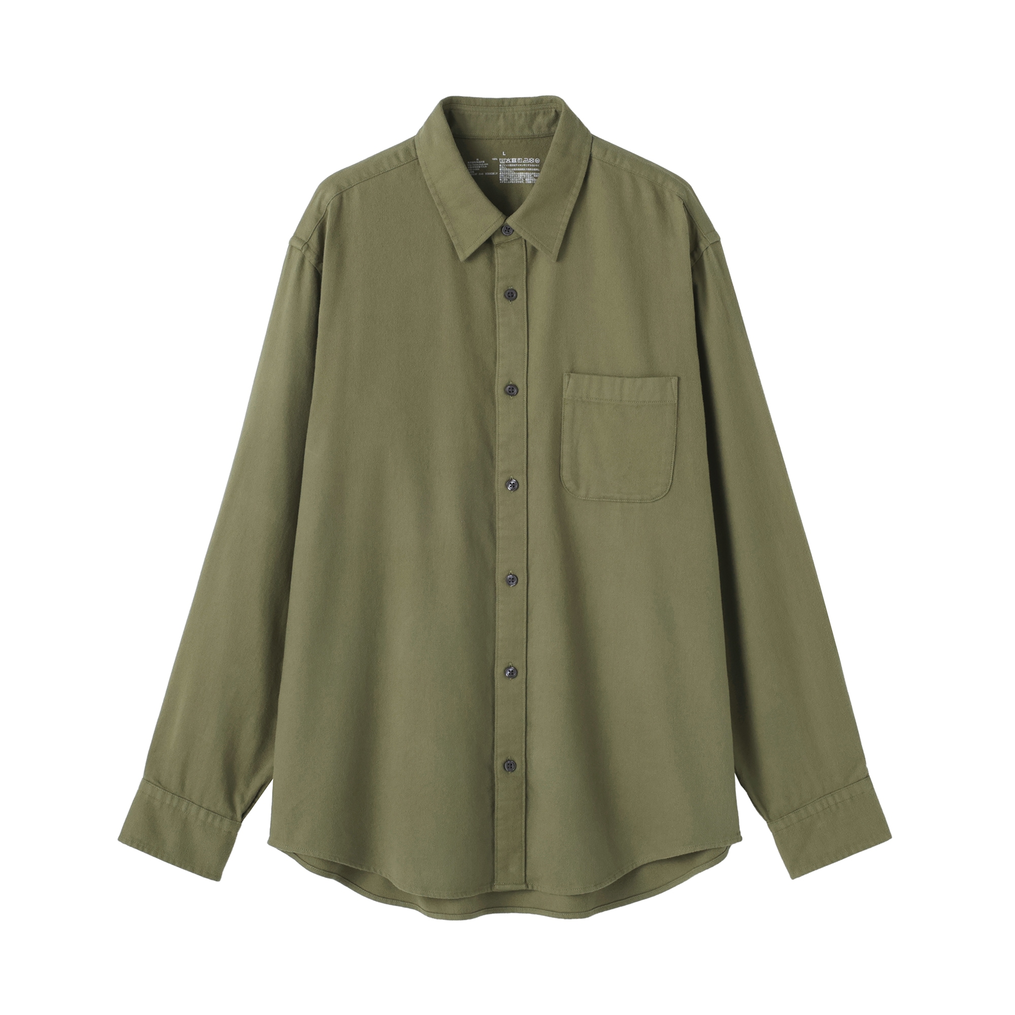 紳士　両面起毛フランネル長袖シャツ