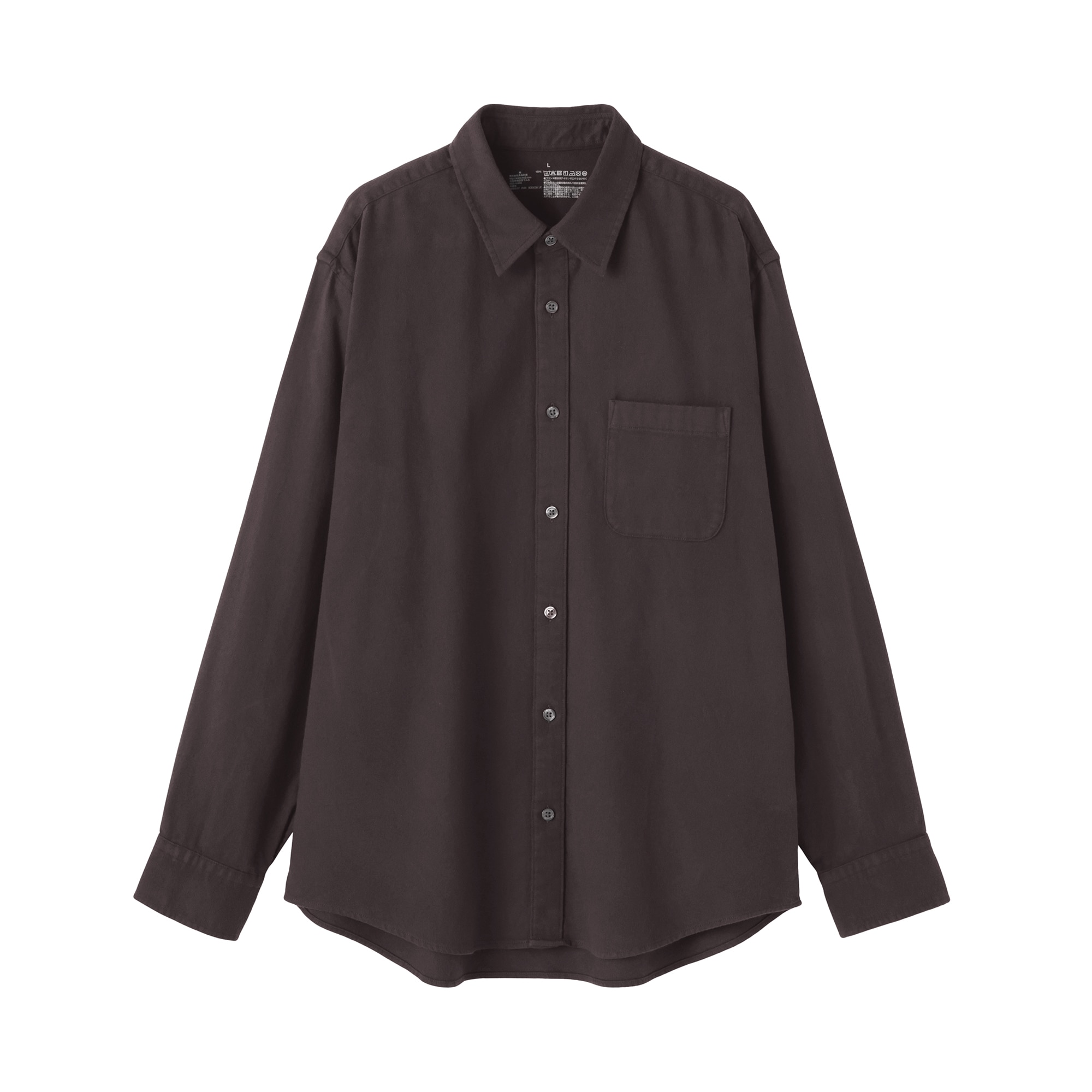 紳士　両面起毛フランネル長袖シャツ