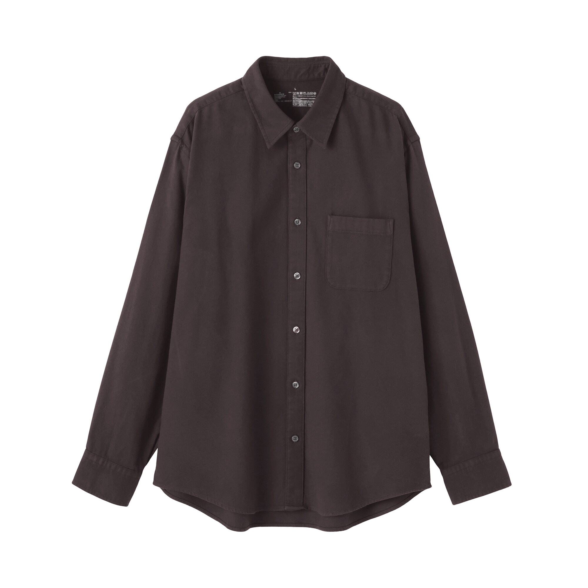 紳士　両面起毛フランネル長袖シャツ