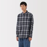 紳士　両面起毛フランネル長袖シャツ