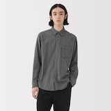 紳士　両面起毛フランネル長袖シャツ