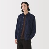 紳士　両面起毛フランネル長袖シャツ