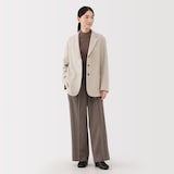 婦人　再生ウール混　ツイードジャケット（サンドベージュ）