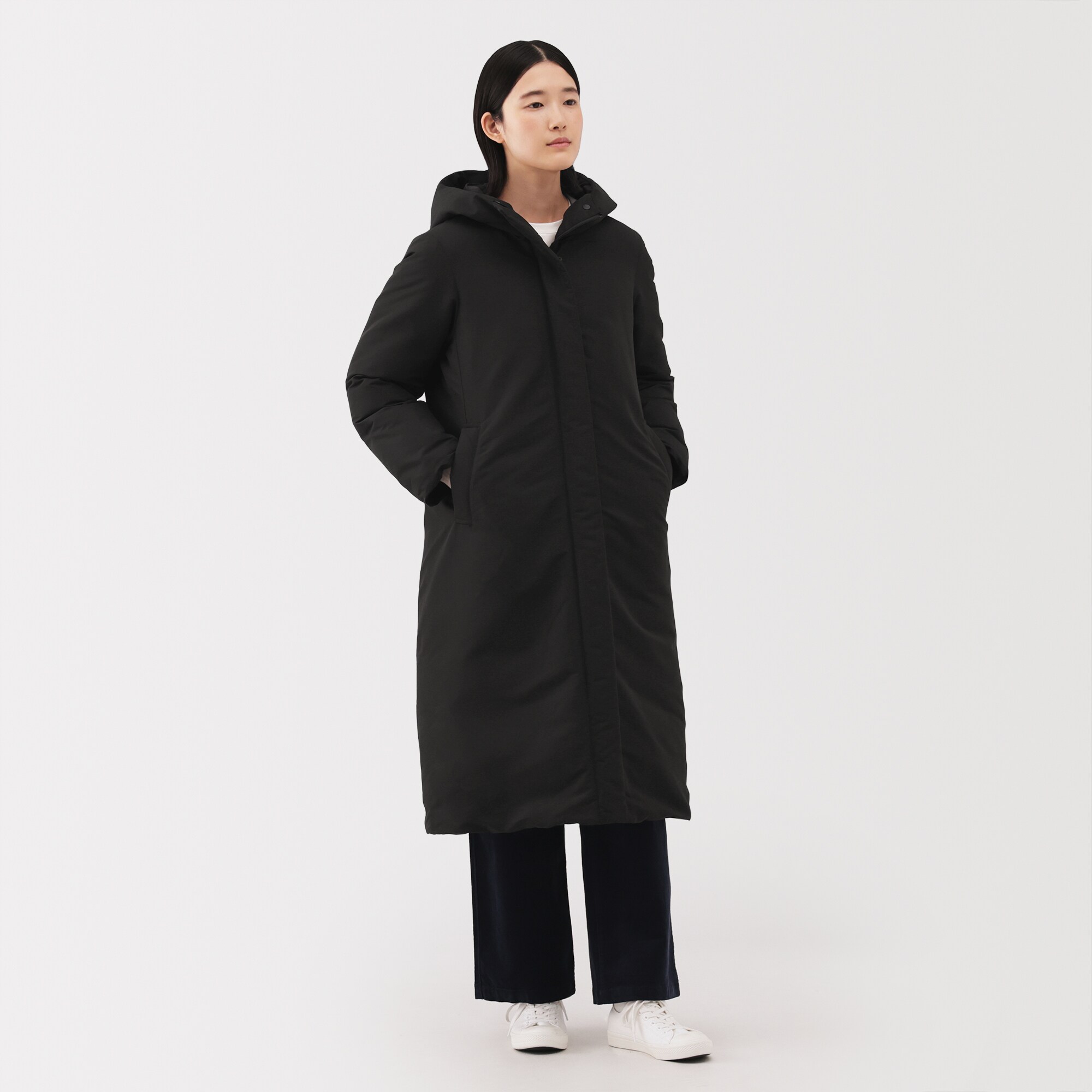 婦人　撥水ダウンロングコート