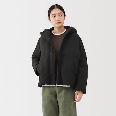 無印良品　黒のダウンジャケット XL 女性用 無印良品 黒のダウンジャケット XL 女性用