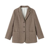 婦人　再生ウール混ツイードジャケット（ブラウン柄）