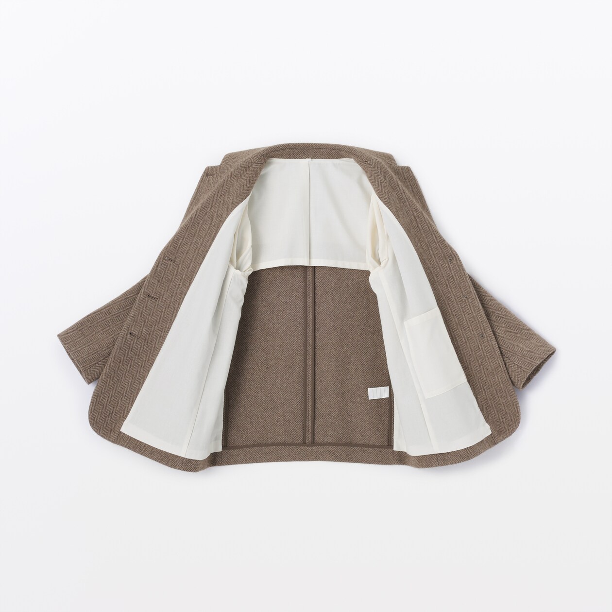 婦人　再生ウール混ツイードジャケット（ブラウン柄）