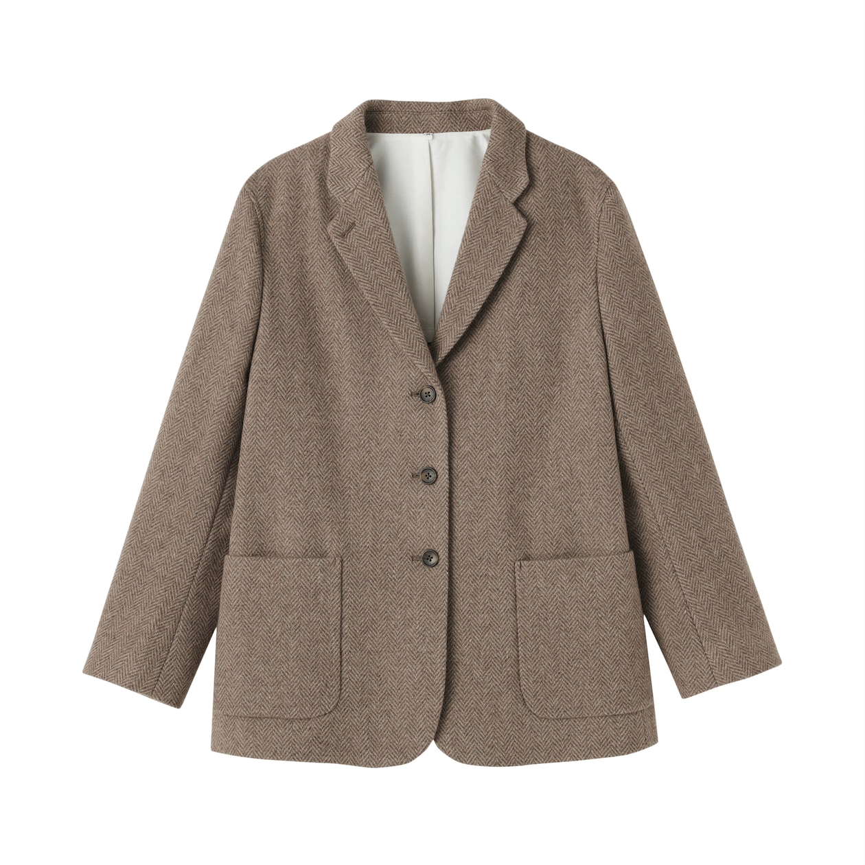 婦人　再生ウール混ツイードジャケット（ブラウン柄）